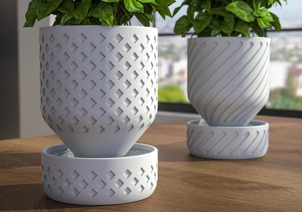 Self Watering Planter 2 — 3D printed by Moon Studio 3D